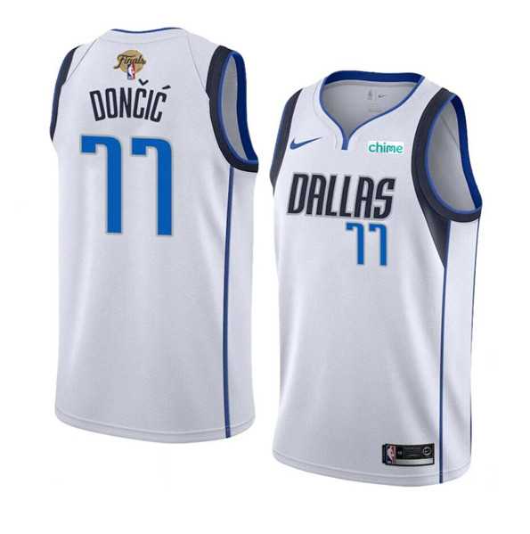 Men%27s Dallas Mavericks #77 Luka Doncic White 2024 Finals Association Edition Stitched Basketball Jersey Dzhi->golden state warriors->NBA Jersey